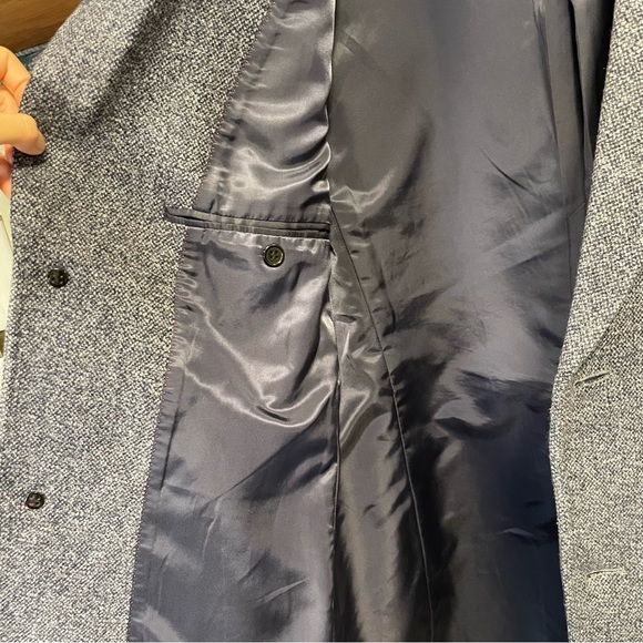 Men’s Wool Blend Herringbone Pea Coat New Never Worn - Picture 5 of 9